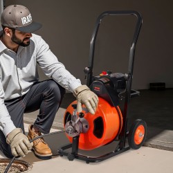 Sähkökäyttöinen viemärinavauskone 75 jalan puolituuman kaapelilla automaattisella syötöllä