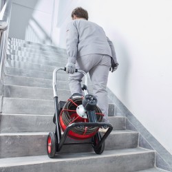 Sähkökäyttöinen viemärinavauskone teräsvaijerilla 30,5 metriä 9,52 millimetriä kahdeksan leikkuupäätä automaattisella syötöllä