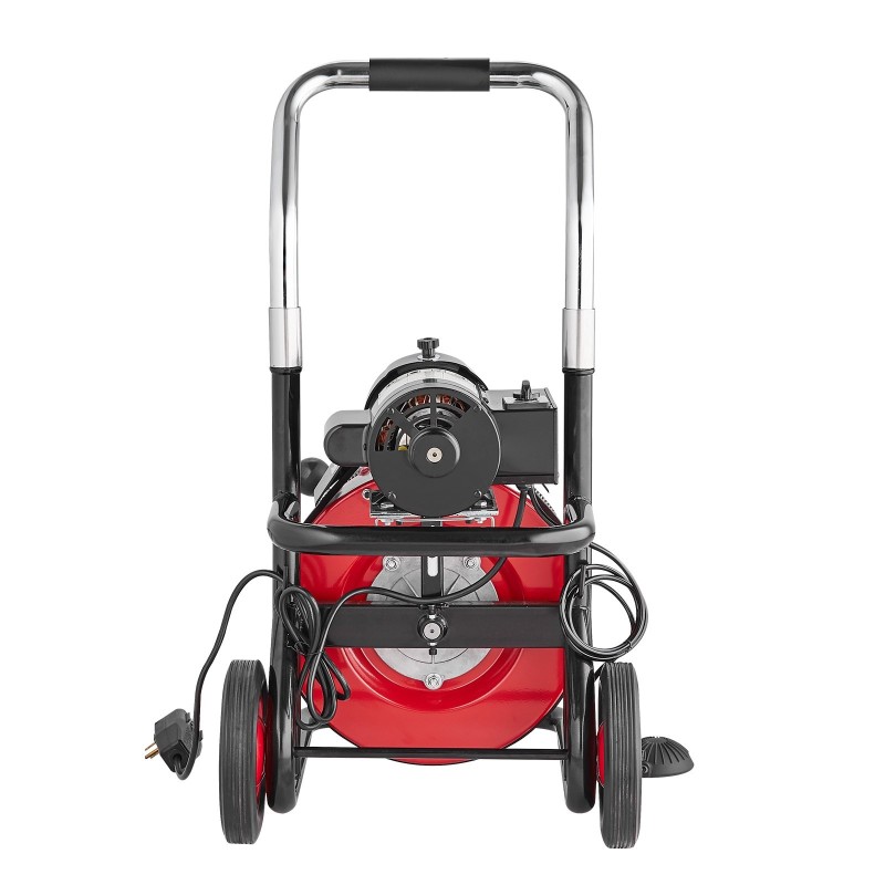 Sähkökäyttöinen viemärinavauskone 100 jalan puolituuman teräskaapelilla 2–4 tuuman putkille automaattisella syötöllä