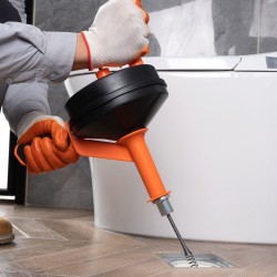 Viemärirassi 762 cm jousiteräskaapeli 0,6 cm halkaisija porakiinnitys suojaletku suojakäsineet