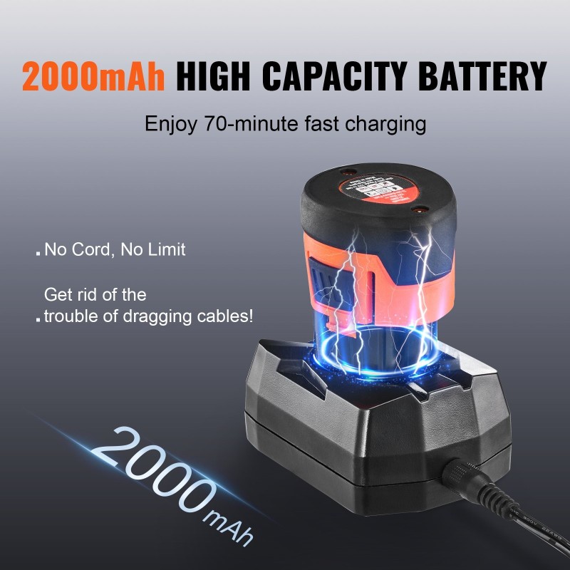 Viemärinpuhdistaja johdoton 12 V akku 8 m kaapeli 19–50 mm putkille