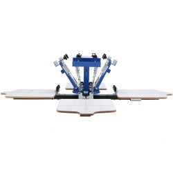 Silkkipainokone kylmävalssattu teräsrunko 4-värinen 4-asemainen 360° kääntyvä 54x45 cm paletti