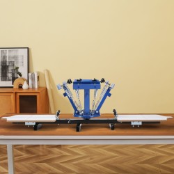 Silkkipainoprässi 4 väriä 2 asemaa 360 astetta paletti 54 x 45 cm