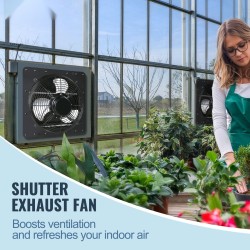 Seinäasennettava poistoilmapuhallin 356 mm EC-moottori 1024 CFM lämpötila ja kosteussäädin kasvihuoneisiin
