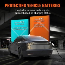 Siirrettävä Type 2 -sähköauton laturi 7,5 m TPU-kaapeli 16A 11 kW