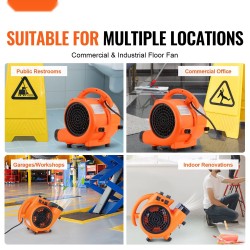 Lattiapuhallin kannettava muovinen kuivatukseen ja viilennykseen 3 nopeutta 4 kulmaa ajastin