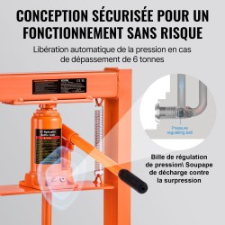 Penkkipuristin hydraulinen H-mallinen hiiliteräs 6 tonnin säädettävä korkeus 55–250 mm puristuslevyillä