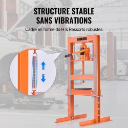 Penkkipuristin hydraulinen H-mallinen hiiliteräs 6 tonnin säädettävä korkeus 55–250 mm puristuslevyillä