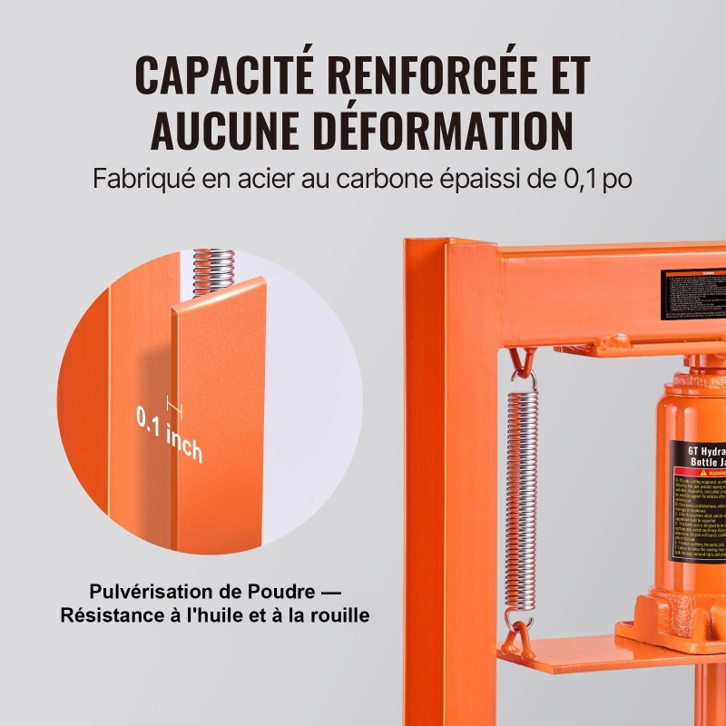 Penkkipuristin hydraulinen H-mallinen hiiliteräs 6 tonnin säädettävä korkeus 55–250 mm puristuslevyillä