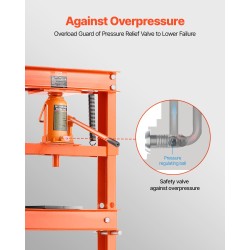 Hydraulinen verstaspuristin 20T H-runkoinen paksunnettu teräs lattiamalli säädettävät puristuslevyt taivuttamiseen oikaisuun