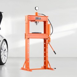 Hydraulinen H-kehyksinen 30 t työpajapuristin paksunnettu teräsrakenne paineilmakäyttöinen kolmionmuotoinen tuki