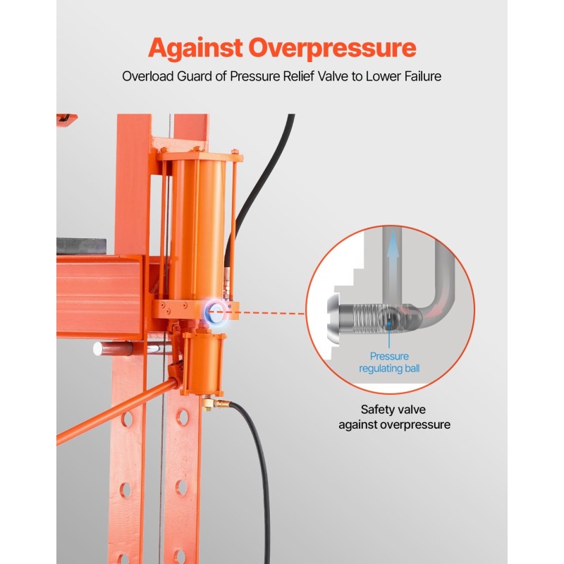 Hydraulinen H-runkoinen painepuristin 50 t teräs lattiamalli kolmionmuotoinen tuki varoventtiili