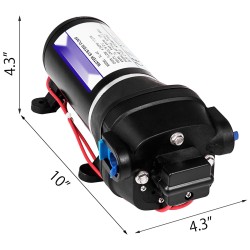 Kalvovesipumppu 12 voltin valurautarunkoinen automaattinen itseimevä 17 litraa minuutissa maksimipaine 2,76 bar