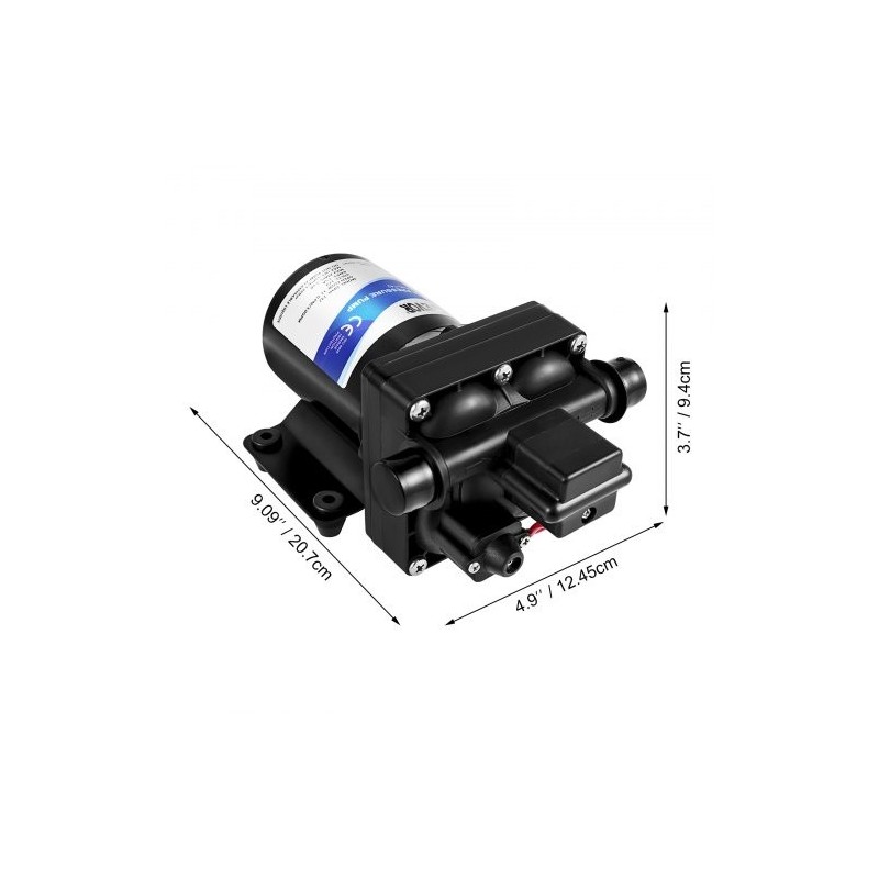 Kalvopumppu 12 voltin itseimevä polypropeenirungolla 15 litraa minuutissa 3,8 bar