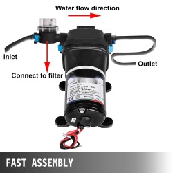 Kalvopainepumppu 12 V 10 l/min valurautarunkoinen itseimevä malli FL-30