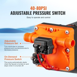 12V itsestäänimevä kalvovesipumppu 13,25 l/min 55 PSI painekytkin