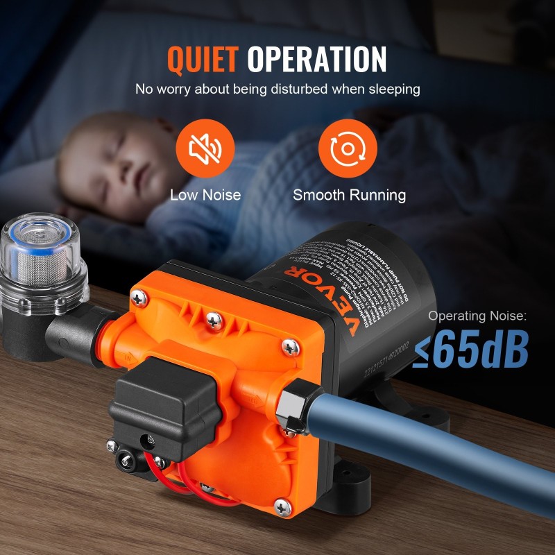 12V itsestäänimevä kalvovesipumppu 13,25 l/min 55 PSI painekytkin