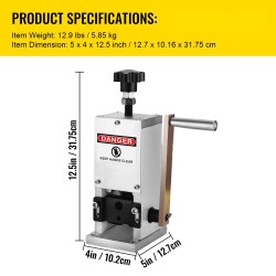 Manuaalinen johdonkuorintakone alumiiniseos 1,5–25 mm käsikampi poraliitäntä vaihdettava terä