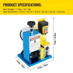 Sähkökäyttöinen siirrettävä johdonkuorintakone alumiiniseosrunko 1,5–25 mm 180 W kuparin kierrätykseen