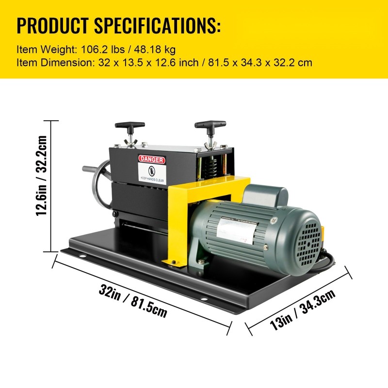 Automaattinen pöytämallinen johdonkuorintakone teräsrunko 400W 1,5–38 mm 10 terää kuparin kierrätykseen