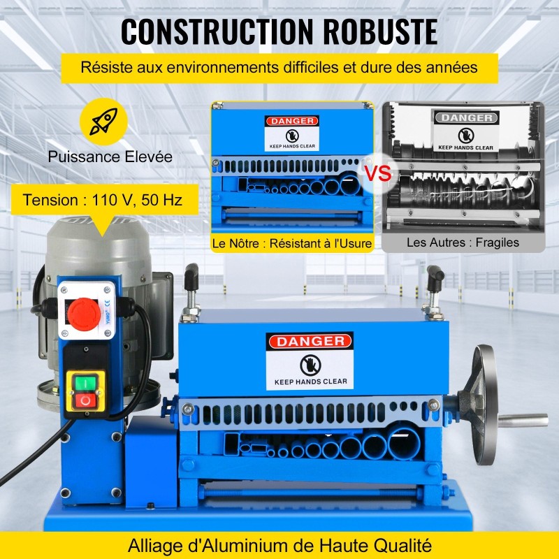 Johdonkuorintakone automaattinen alumiiniseosrunko sähköinen 370 W 1,5–38 mm 10 terää