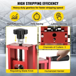 Johdonkuorintakone manuaalinen alumiiniseosrunko kuparikaapeleille 1,5–20 mm punainen kompakti