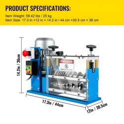 Sähkökäyttöinen johdonkuorintakone alumiiniseos akryyli teräspohja 1,5–38 mm 11 kanavaa 10 terää