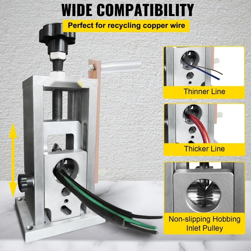 Johdonkuorintakone alumiiniseos 1,5–40 mm käsikäyttöinen ja porakäyttöinen kuparijohtojen kuorintaan