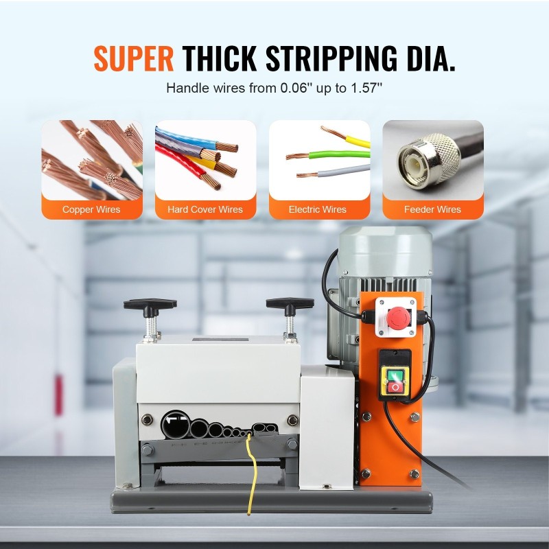 Sähköinen automaattinen valurautarunkoinen kaapelien kuorintakone 1,5–40 mm 1500 W 9 kanavaa