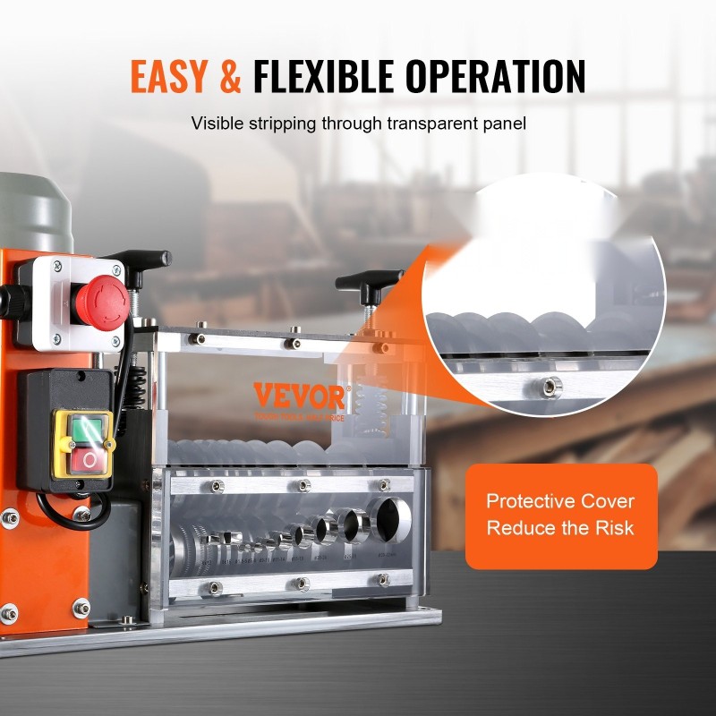 Johdonkuorintakone 1,5–40 mm 750 W 10 kanavaa valettu alumiini kuparin kierrätykseen