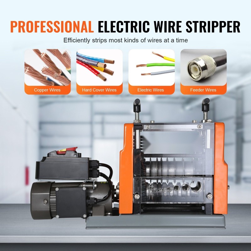 Johdonkuorintakone valurautarunko 1,5–25 mm 60 watin 7 kanavaa kuparin talteenottoon