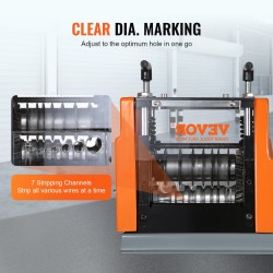 Johdonkuorintakone valurautarunko 1,5–25 mm 60 watin 7 kanavaa kuparin talteenottoon