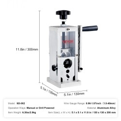 Johdonkuorintakone kompakti alumiiniseosrunko 1,5–40 mm kuparijohtojen kuorintaan käsikäyttö tai porakonekäyttö