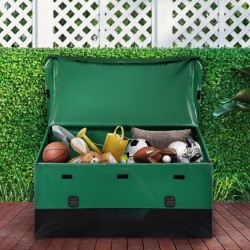 Ulkosäilytyslaatikko sinkityllä putkirungolla ja pressukannella tilava 150 gallonaa kevyt