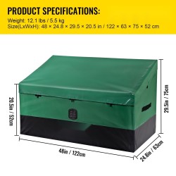 Ulkosäilytyslaatikko PE-pressu 100 gallonaa galvanoitu runko kalteva kansi