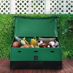 Ulkosäilytyslaatikko PE-pressu 100 gallonaa galvanoitu runko kalteva kansi