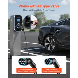 Type 2 -sähköauton latausjatkojohto 10 m 11 kW 3-vaiheinen IP65