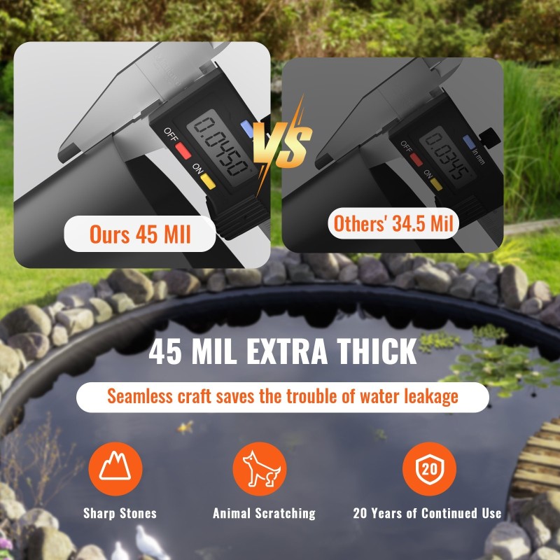 EPDM-allaskalvo 6 x 7,6 m 1,5 mm musta kalalammikoihin
