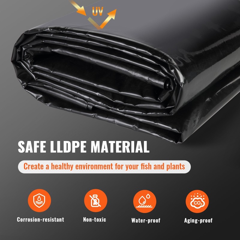 Lammikon pohjakalvo LLDPE 3 x 3,9 m 0,5 mm kala ja koilammikoille