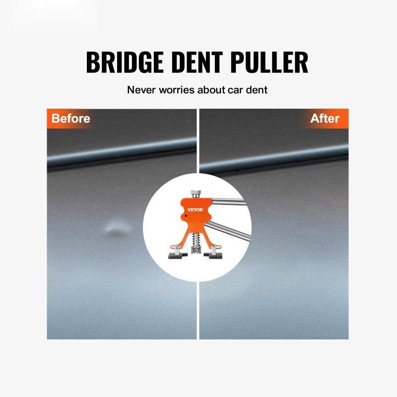 Lommonpoistosarja auton koripeltien pienille ja keskisuurille lommille alumiini kumi vetäjillä kuumaliimapistoolilla