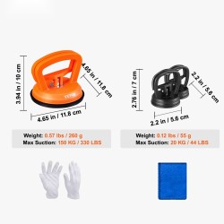 Imukuppusarja 3 kpl ABS kahvalla 20 kg imuteho kolhujen oikaisuun