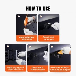 Siltamallinen lommonvetäjä sarja auton koripeltien oikaisuun alumiini ja ABS-muovi liimapistoolilla ja vetotapeilla