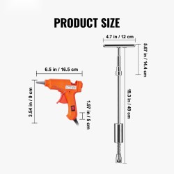 Auton korin lommon oikaisusarja ruostumatonta terästä kuumaliimapistoolilla ja vedonastoilla