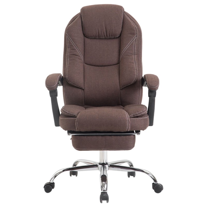 Ergonominen toimistotuoli säädettävällä jalkatuella ja selkänojalla