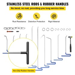 Lommonpoistosarja ruostumatonta terästä 10 tankoa maaliton autoille ja metallipinnoille