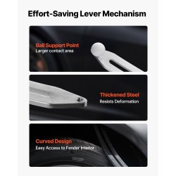 Lommonpoistosarja maalipintaa säästävä seitsemällä alumiinisella vaihtopäällä kaarevalla tangolla ilmatyynyllä ja kumivasaralla