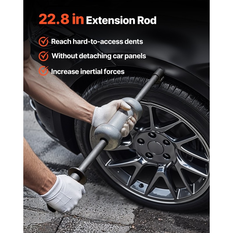 Lommonoikaisusarja liukuvasaralla kolmetoistaosainen kovametallinen jatkovarrella kuljetuslaukulla autoille