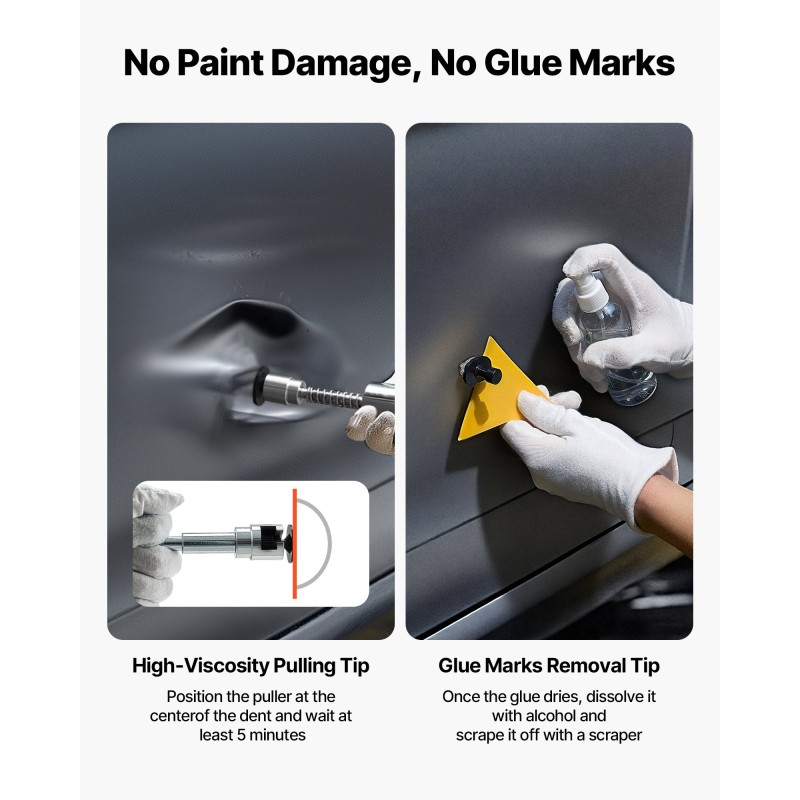 Lommojen oikaisusarja 61-osainen maalia rikkomaton kullanvärisellä lommonostimella T-mallisella liukuvasaralla ja