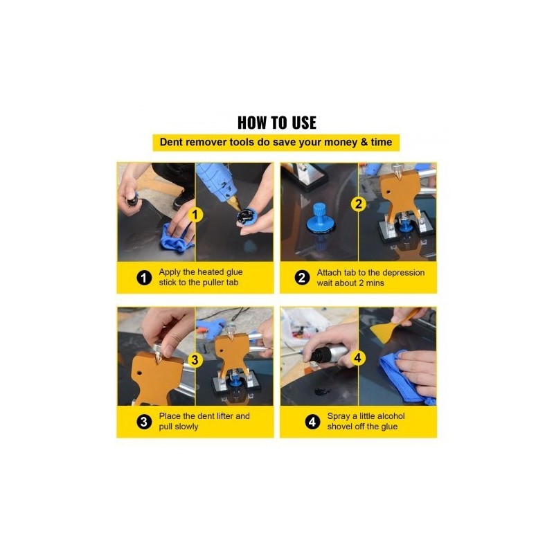 Lommonpoistosarja 89-osainen ruostumattomat tangot alumiini kumi muovi auton koriin