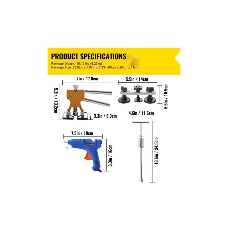 Lommonpoistosarja 89-osainen ruostumattomat tangot alumiini kumi muovi auton koriin